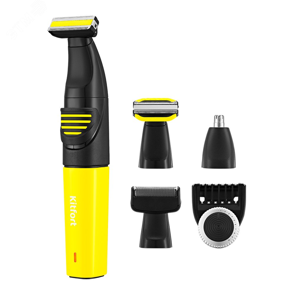 Изображение товара Многофункциональный триммер 3 в 1 KT-3139 Kitfort черно-желтый компактный аккумуляторный