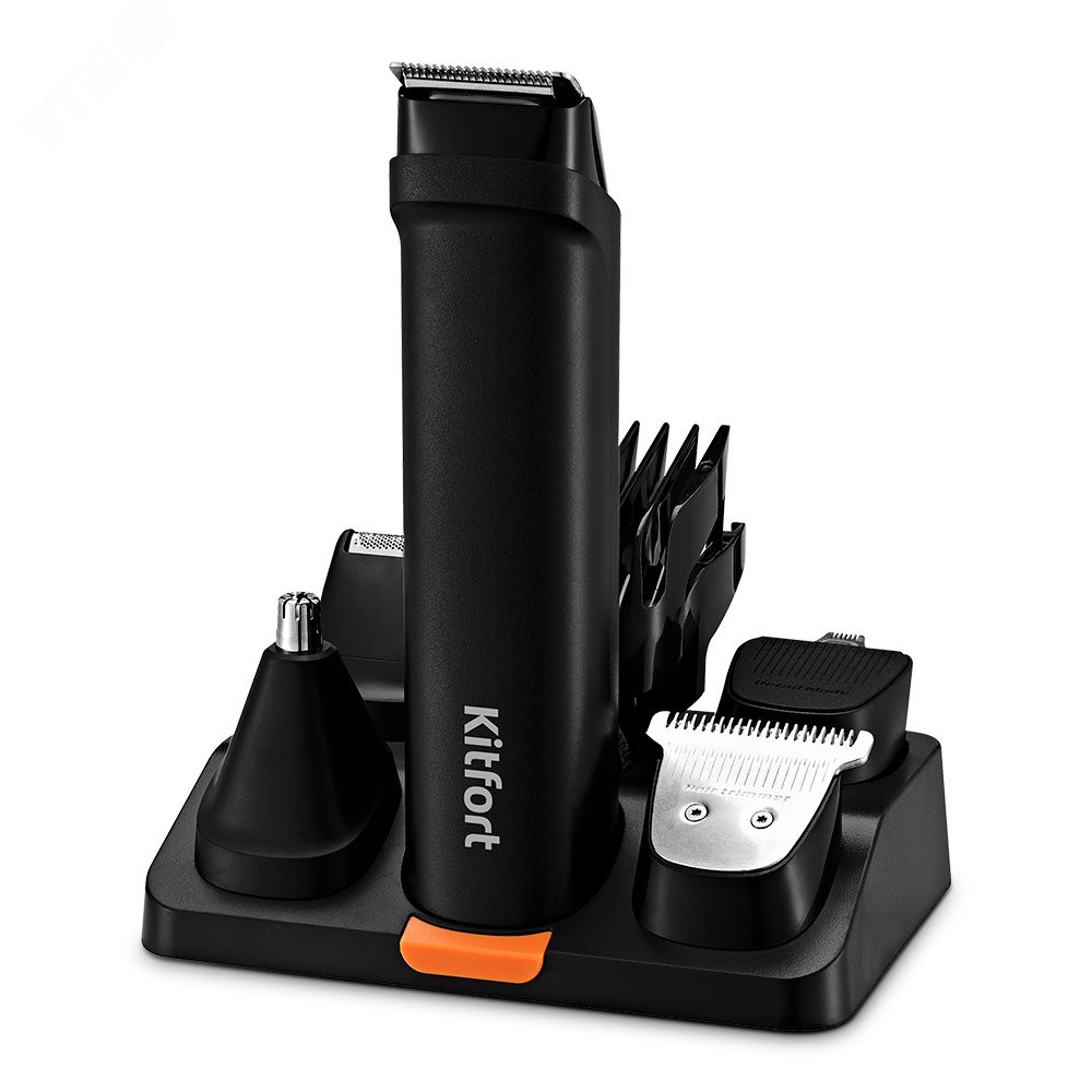 Изображение товара Триммер 4 в 1 KT-3140-2 черно-оранжевый для бритья и стрижки