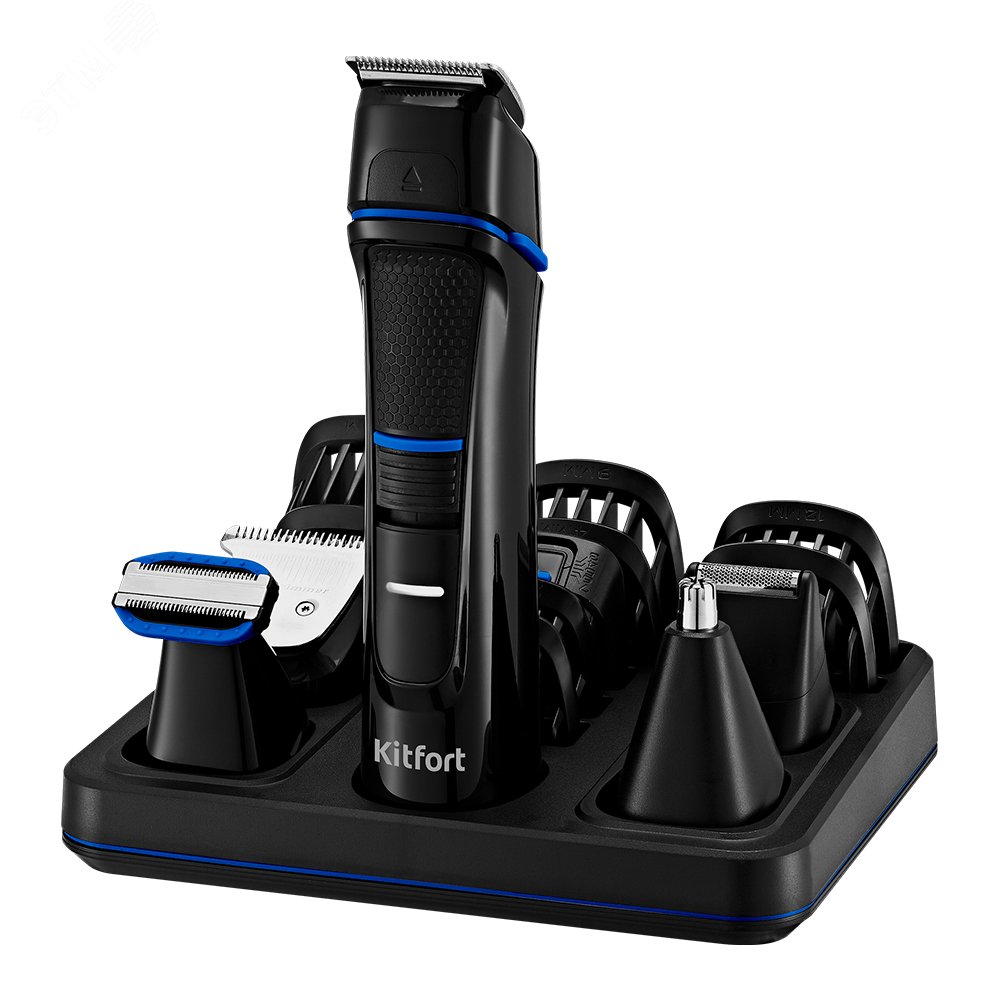 Изображение товара Триммер 4 в 1 Kitfort KT-3141-3 черно-синий для бритья и стрижки