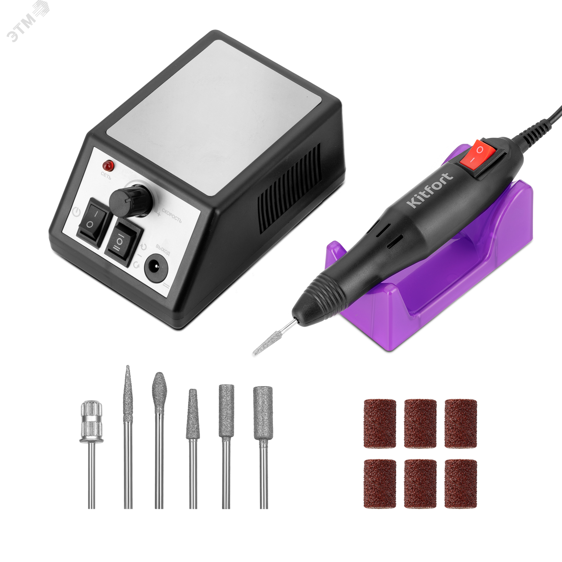 Изображение товара Аппарат для маникюра и педикюра KITFORT КТ-3147 черно-серебристый