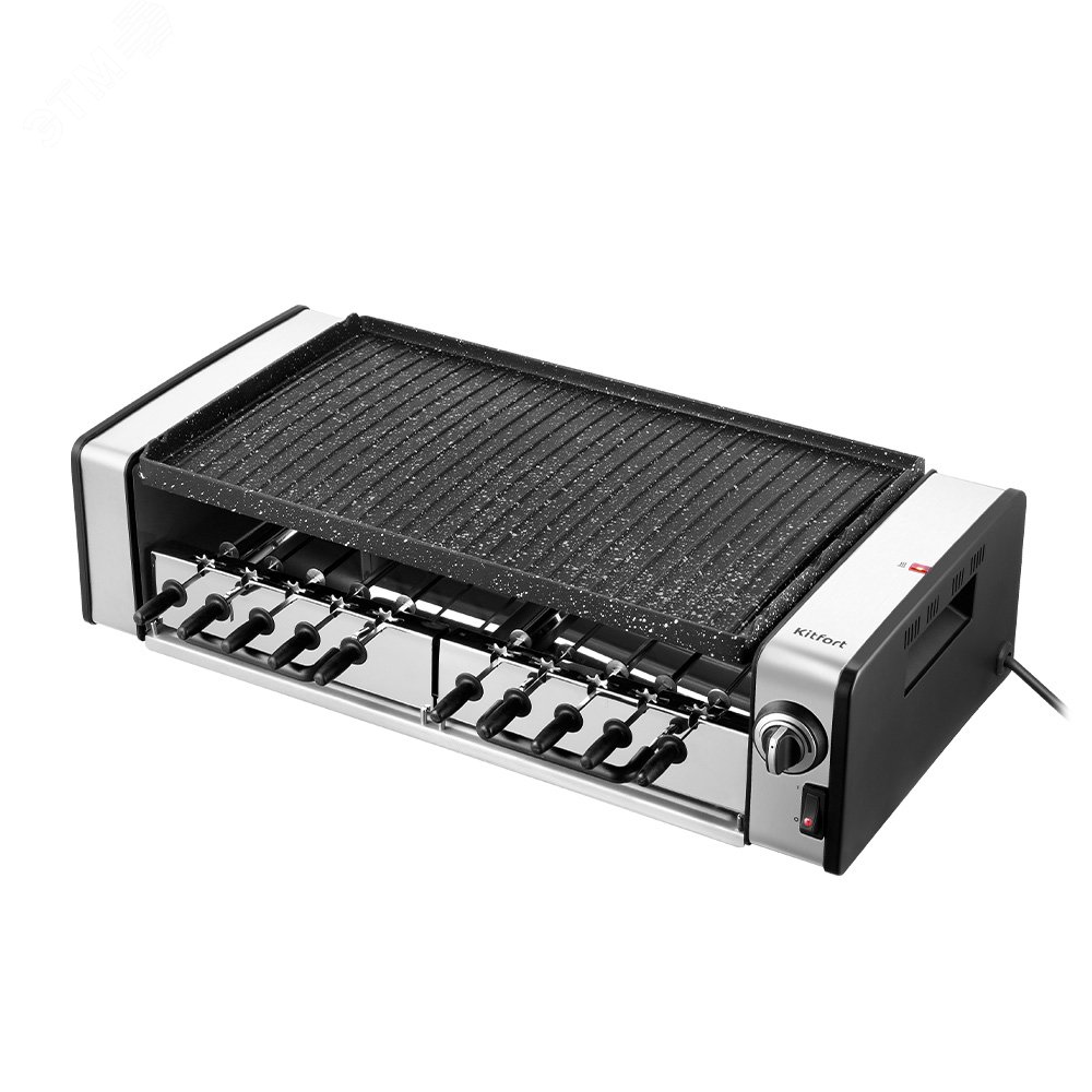 Изображение товара Электрогриль-шашлычница КТ-4657 от KITFORT с автоматическим вращением