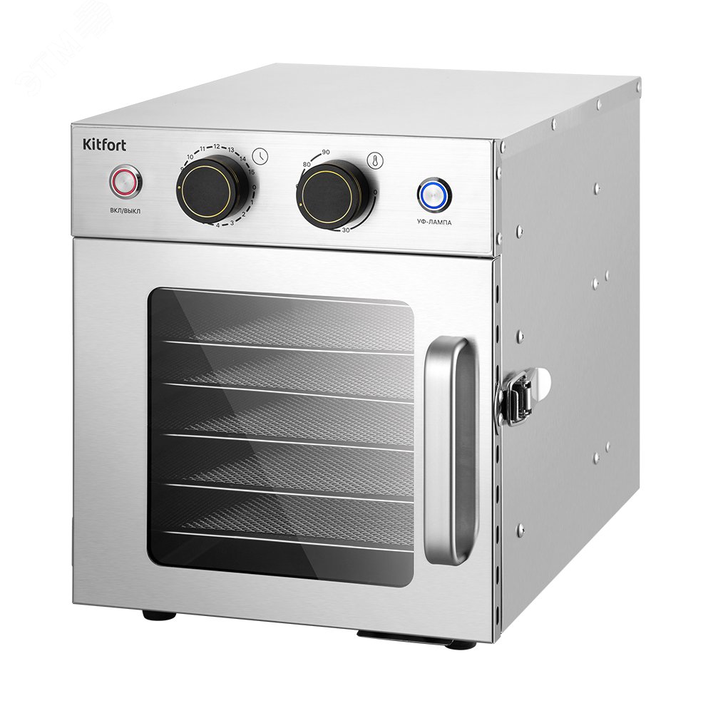 Изображение товара Сушилка для овощей и фруктов с УФ-лампой КТ-4902 500 Вт нержавеющая сталь Россия