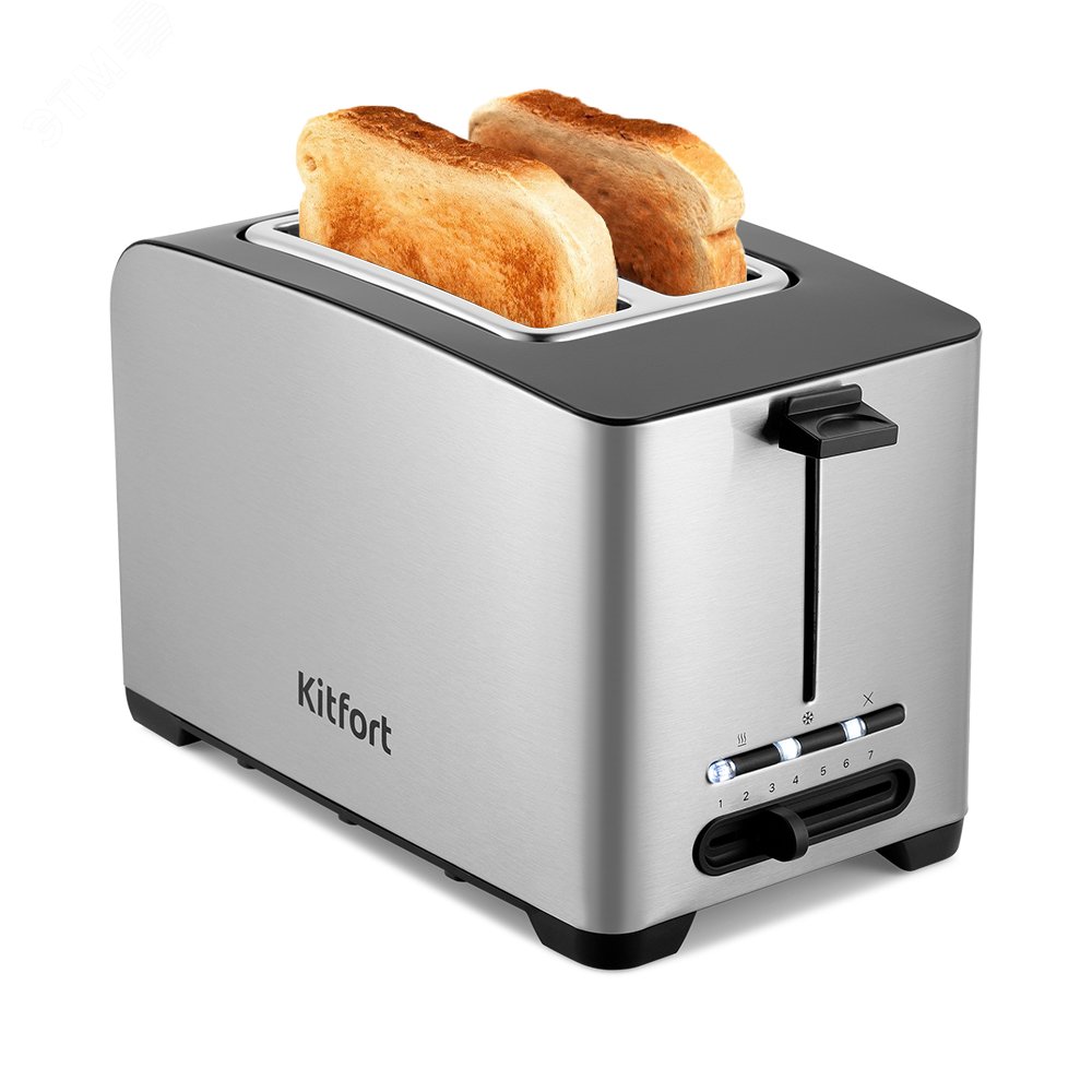Изображение товара Тостер KITFORT КТ-6202 с мощностью 850 Вт и широкими слотами