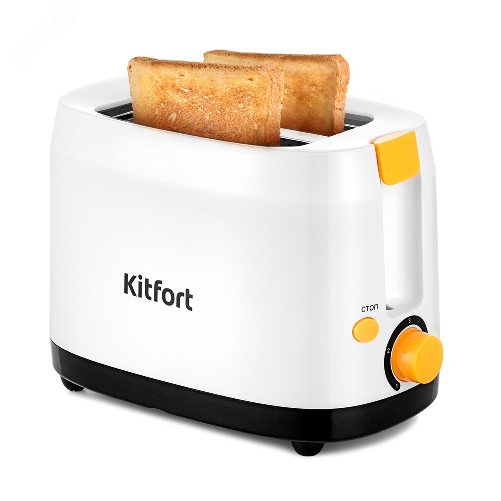 Изображение товара Тостер Kitfort KT-6206 750 Вт 5 степеней обжарки белый или черный