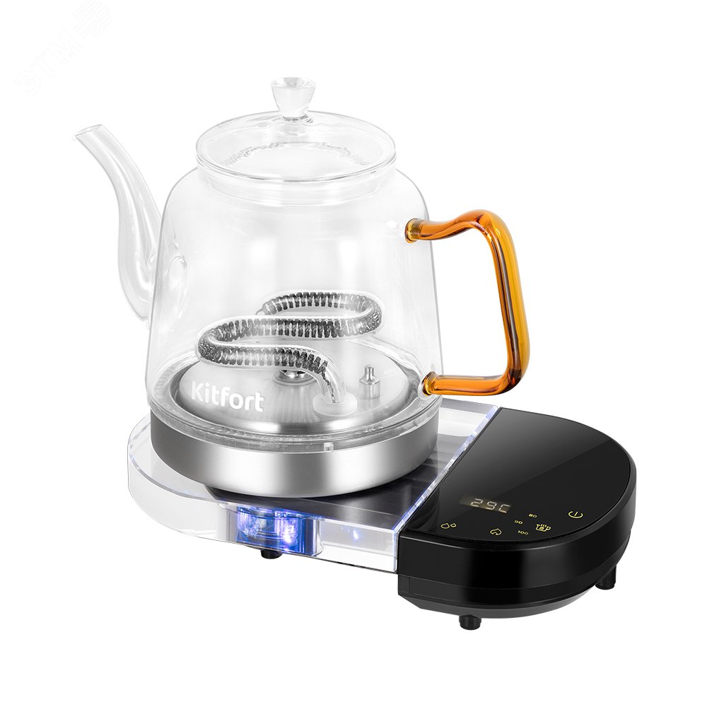 Изображение товара Электрический стеклянный чайник с функцией автоналива и поддержанием температуры 1,2 л
