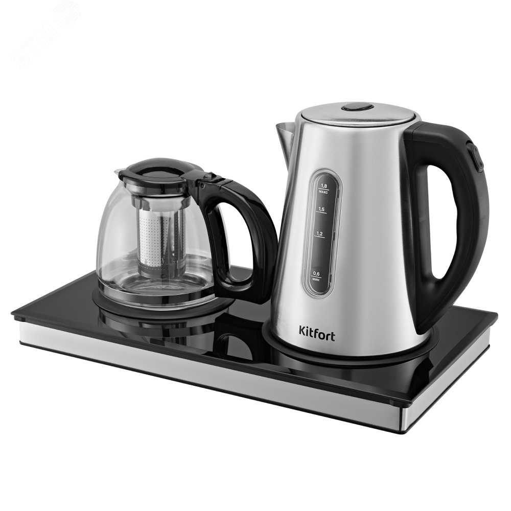 Изображение товара Чайный набор КТ-6777 из нержавеющей стали и термостойкого стекла