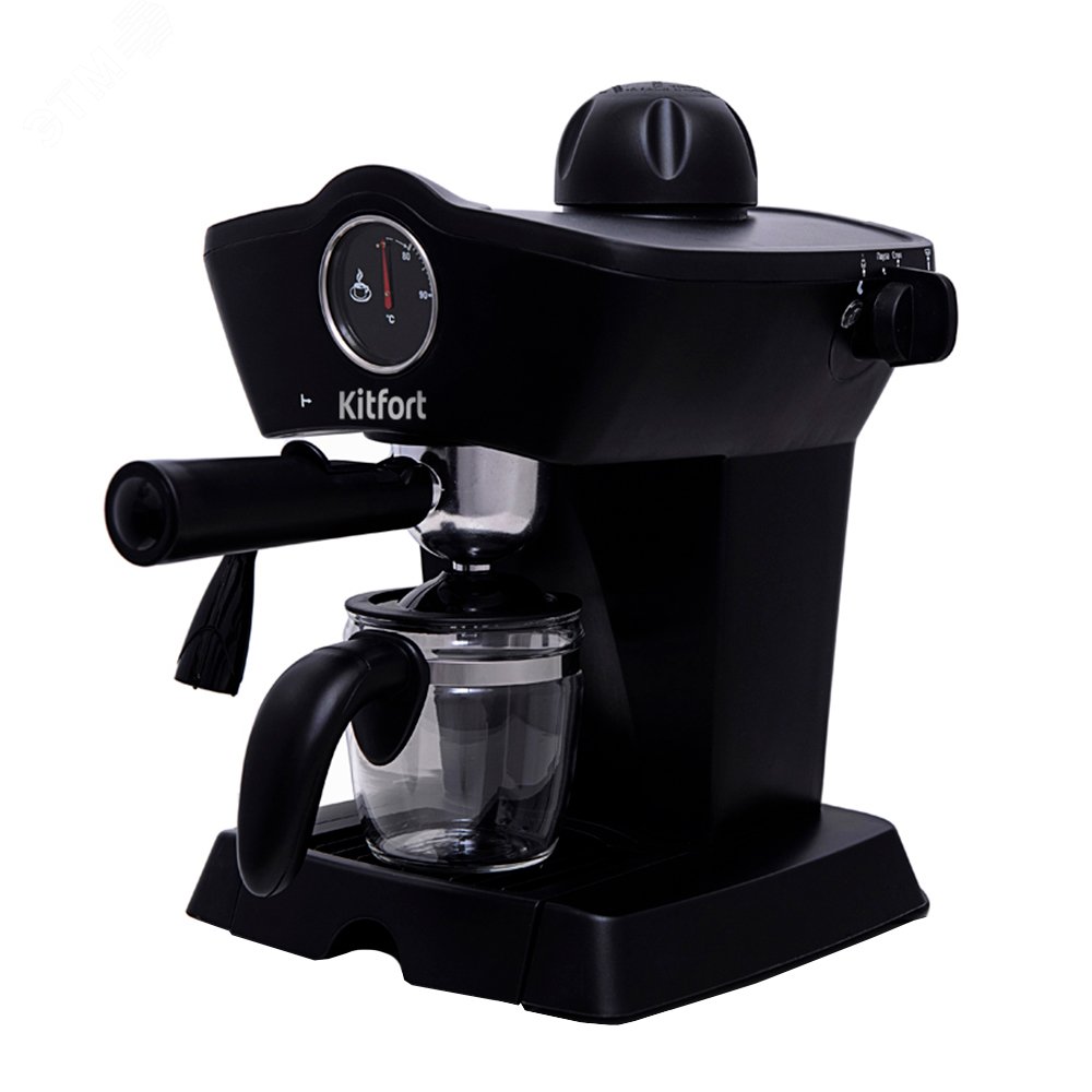 Изображение товара Кофеварка KITFORT KT-706 рожковая полуавтоматическая 800 Вт 0,25 л черная