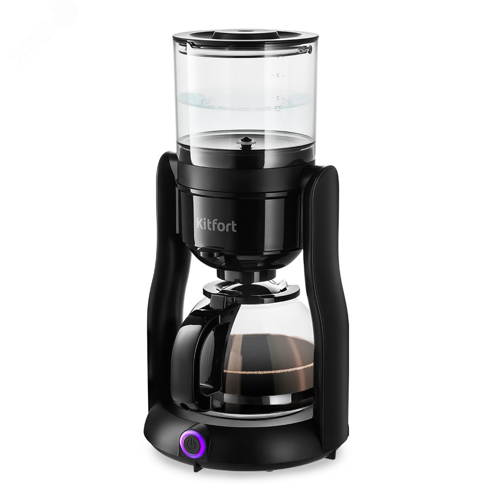 Изображение товара Кофеварка KT-7136, объем 480 мл, мощность 680 Вт, цвет черный, материал корпуса пластик (шт)