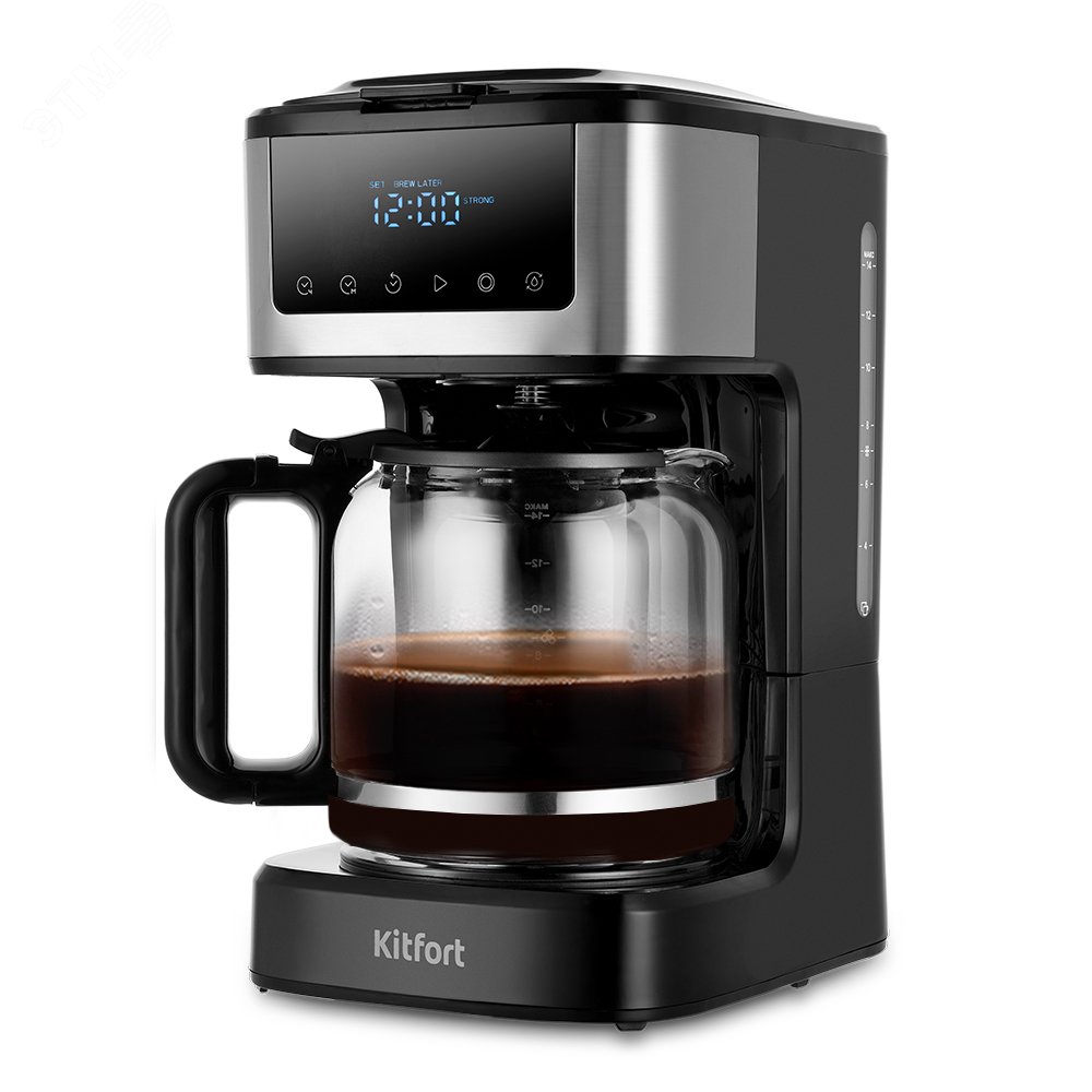 Изображение товара Капельная кофеварка KITFORT КТ-7181 1,8 л 900 Вт черно-серебристый
