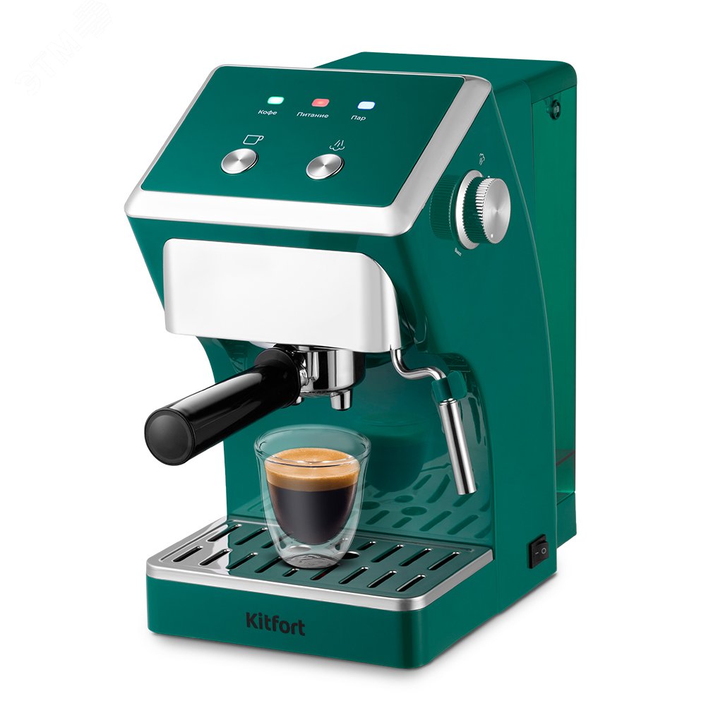 Изображение товара Кофеварка KT-7283 с паровой трубкой и объемом 1.5 л зеленая