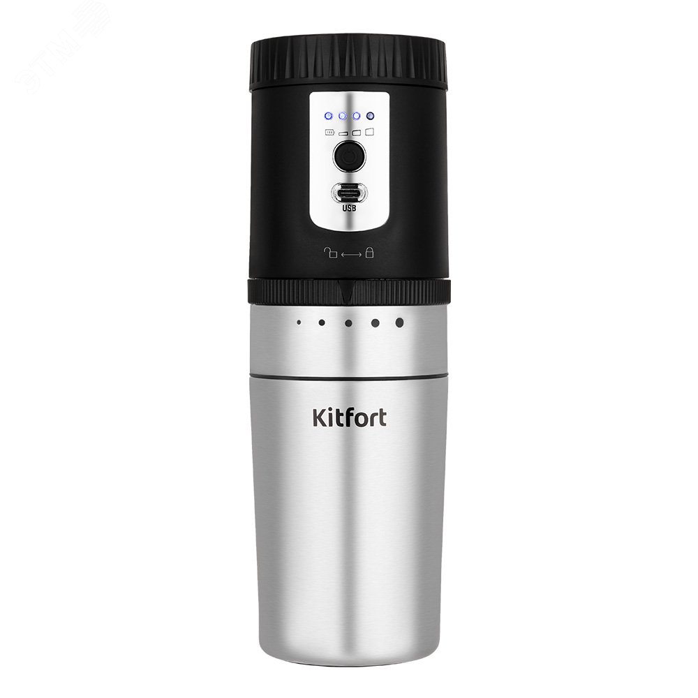 Изображение товара Портативная кофемолка 3 в 1 КТ-7536 с керамическими жерновами и регулировкой помола