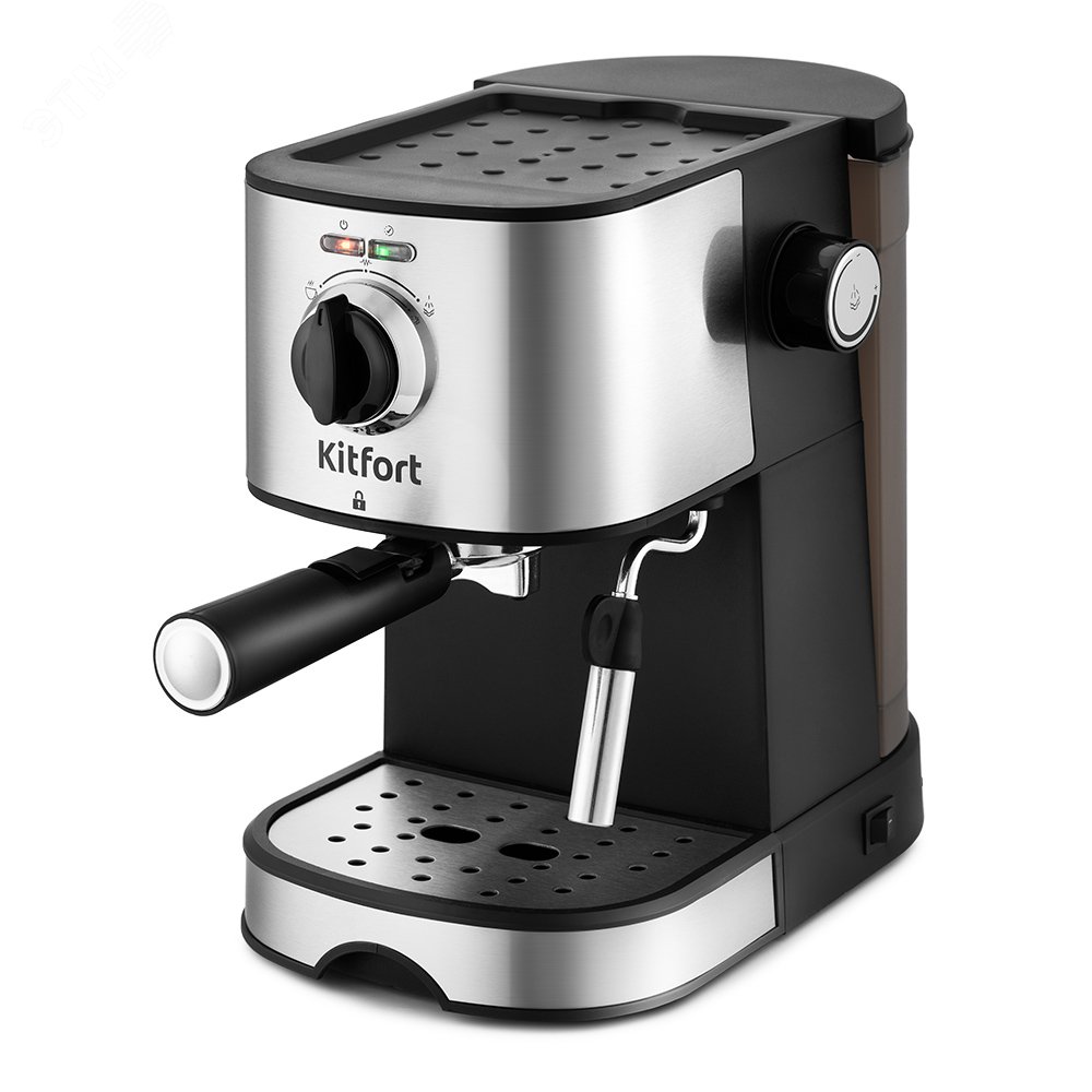 Изображение товара Кофеварка KT-753, объем 1 л, мощность 850 Вт, цвет черно-серебристый (шт)