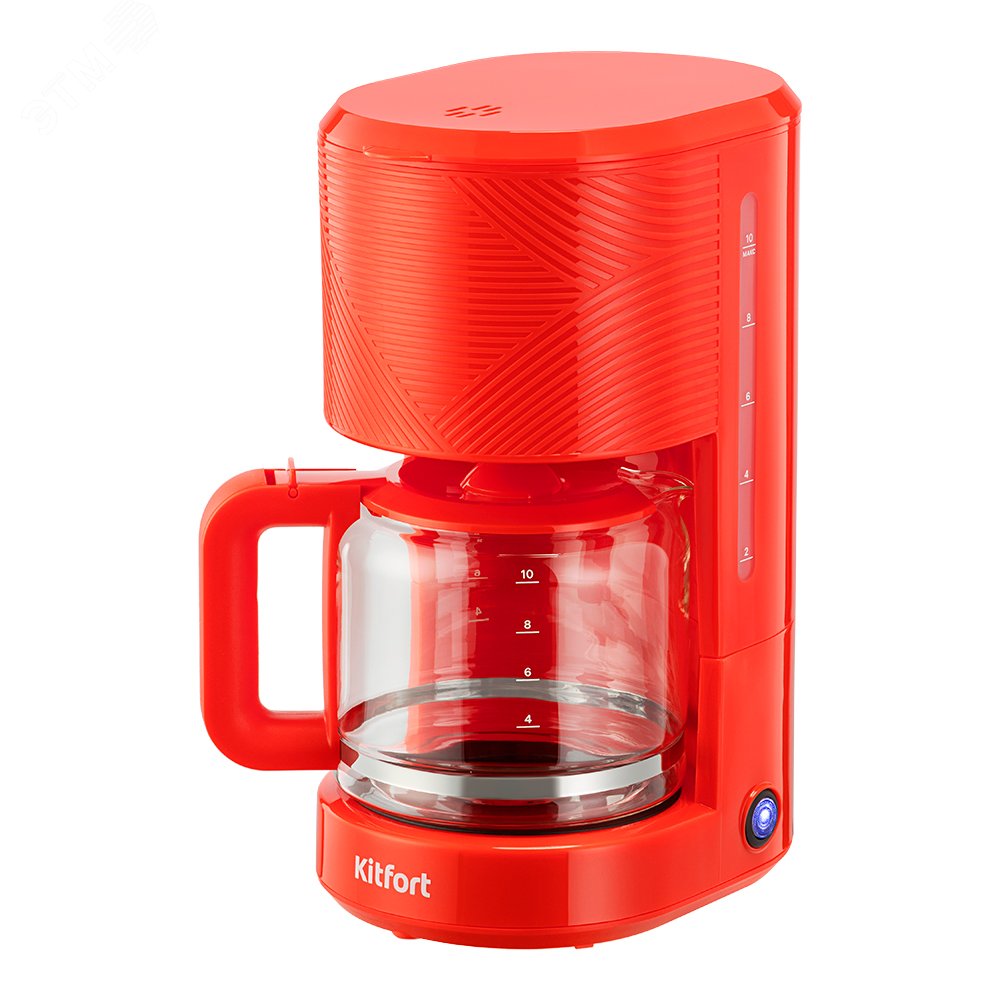 Изображение товара Капельная кофеварка KITFORT КТ-7652, 10 чашек, стеклянный кофейник Изображение товара Капельная кофеварка KITFORT КТ-7652, 10 чашек, стеклянный кофейник