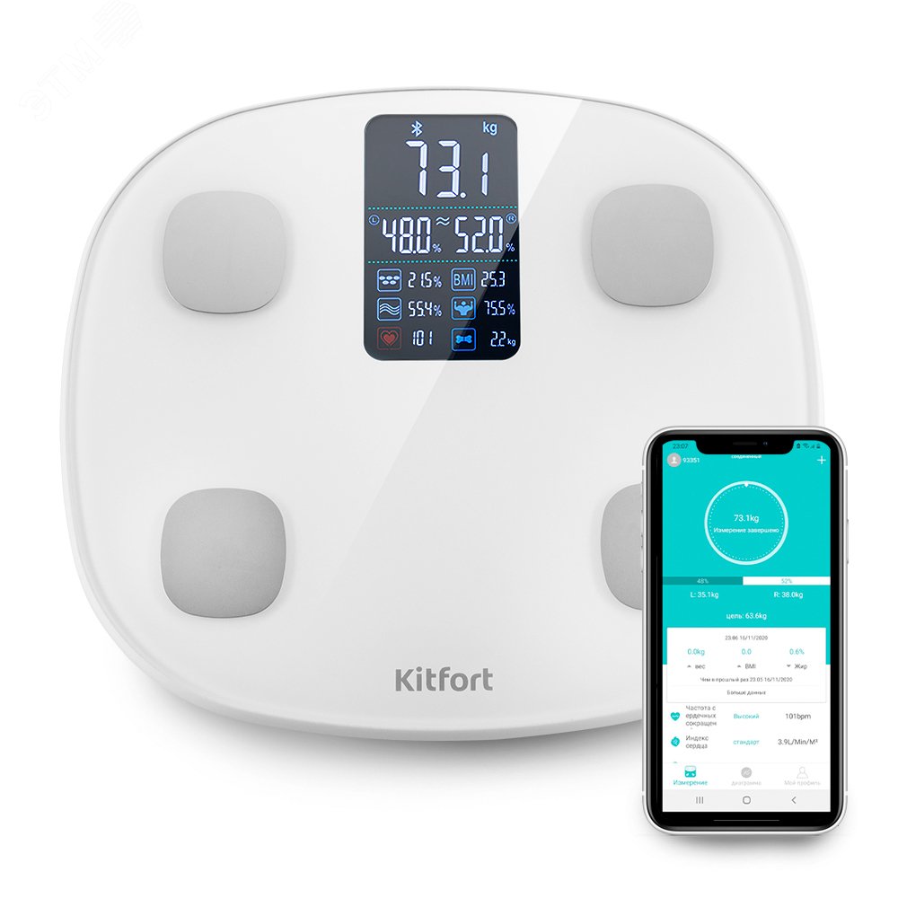 Изображение товара Умные весы KT-808 с Bluetooth и функцией Baby Mode для точного контроля тела
