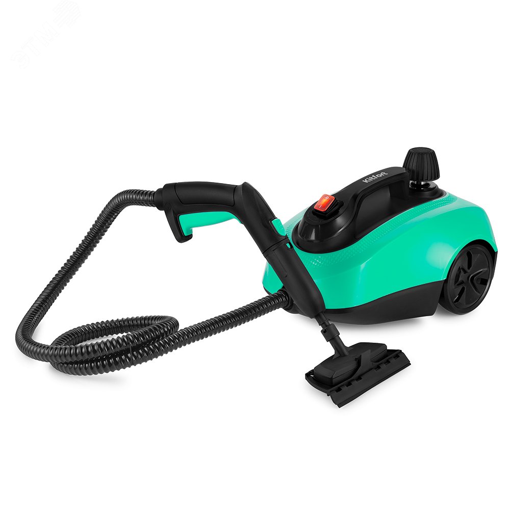 Изображение товара Пароочиститель Kitfort КТ-9137-2 черно-зеленый, мощность 1800 Вт