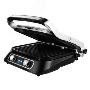 Изображение товара Электрогриль KT-1652, мощность 2100 Вт, цвет черно-серебристый (шт)