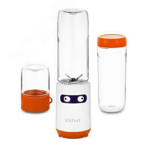 Изображение товара Блендер Shake & Take 2 в 1 KT-3033-4, мощность 150 Вт, объем 0,3 л, цвет бело-оранжевый (шт)
