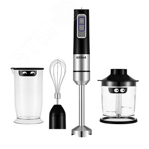 Изображение товара Блендер погружной 3 в 1 KT-3052, мощность 1000 Вт, цвет черно-серебристый (шт)