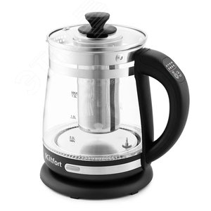 Изображение товара Чайник 2 в 1 KT-656, объем 1,5 л, мощность 2200 Вт, материал корпуса стекло (шт)