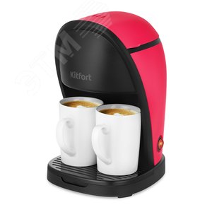 Кофеварка KT-7188-1, объем 0,3 л, мощность 450 Вт, цвет черно-малиновый