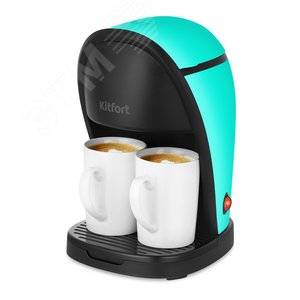 Изображение товара Кофеварка KT-7188-2, объем 0,3 л, мощность 450 Вт, цвет черно-зеленый (шт)
