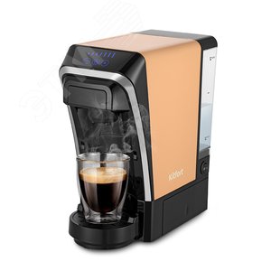 Кофеварка 3 в 1 KT-7230, объем 0,8 л, мощность 1400 Вт, цвет черно-персиковый