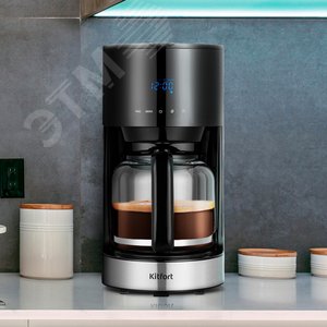Кофеварка KT-7297, объем 1,5 л, мощность 900 Вт, цвет черно-серебристый КТ-7297 KITFORT - 2