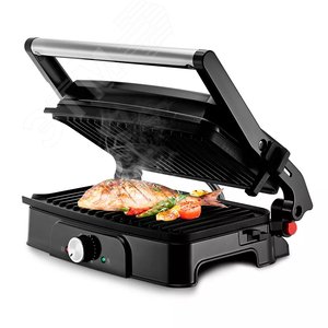 Изображение товара Электрогриль KT-1659, мощность 1500 Вт, цвет черно-серебристый (шт)