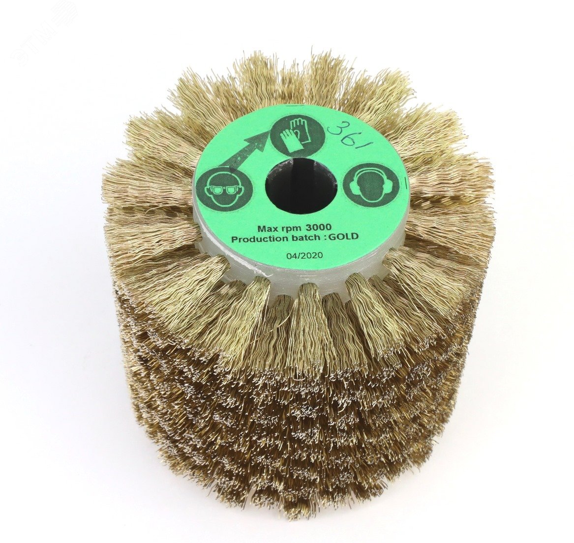 Изображение товара Щетка валик Д110x100x19 с латунным ворсом для шлифмашины
