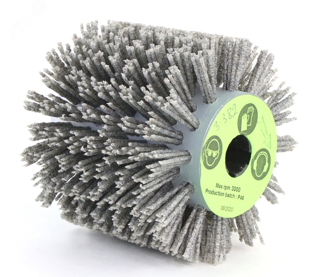 Изображение товара Щетка валик с ворсом нейлон и абразивом P46 диаметр 110 мм 100 мм ширина