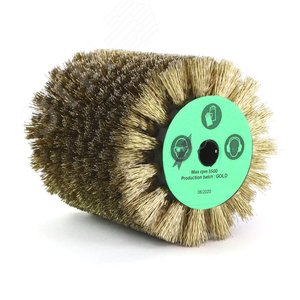 Изображение товара Щетка для 9741, Д100x120x12,7+2 отв, ворс гофр латунир-я сталь 0,35 по дереву (3-301) (шт)