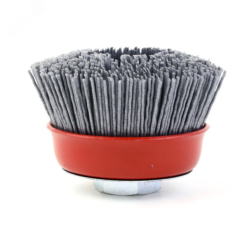 Изображение товара Щетка чашечная Д80xМ14 для УШМ, ворс полимер абразив P180 на УШМ (болгарка) для чистовой полировки поверхностей из дерева (1-195) (шт)