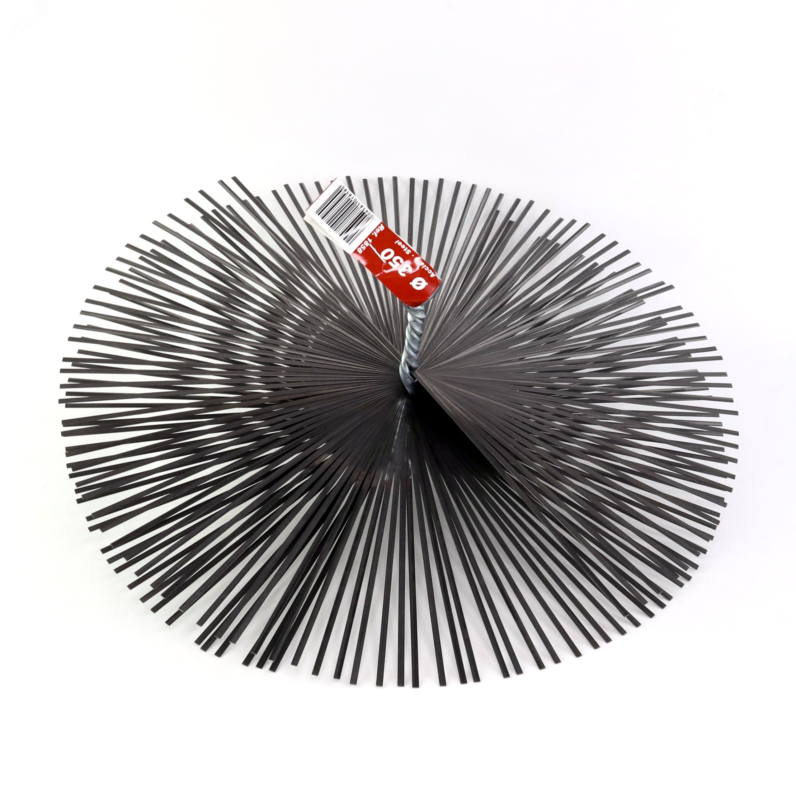 Изображение товара Щетка ерш д350x60x140, плоская сталь 3,00x0,40, м12 очистка котлов теплообменников дымоходов труб отверстий (шт)