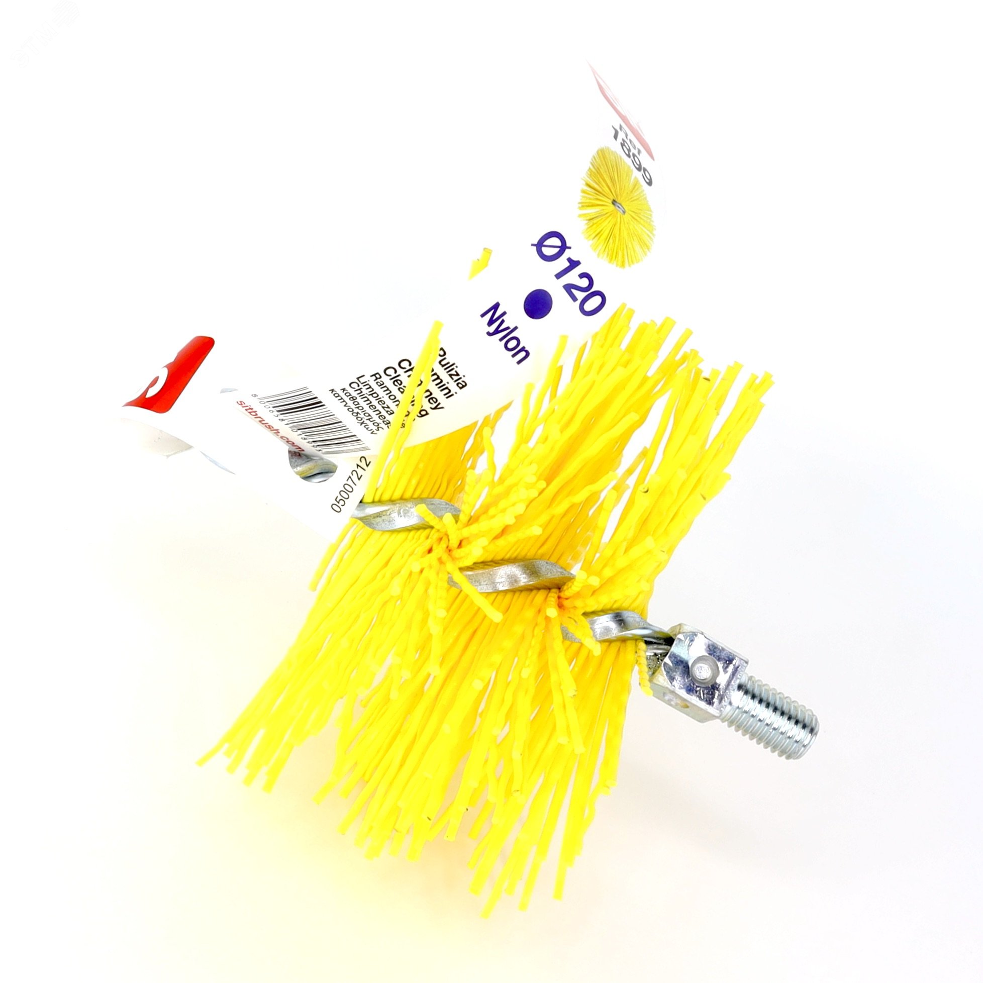 Изображение товара Щетка ерш для очистки труб и котлов 120 мм М12 нейлон Italy