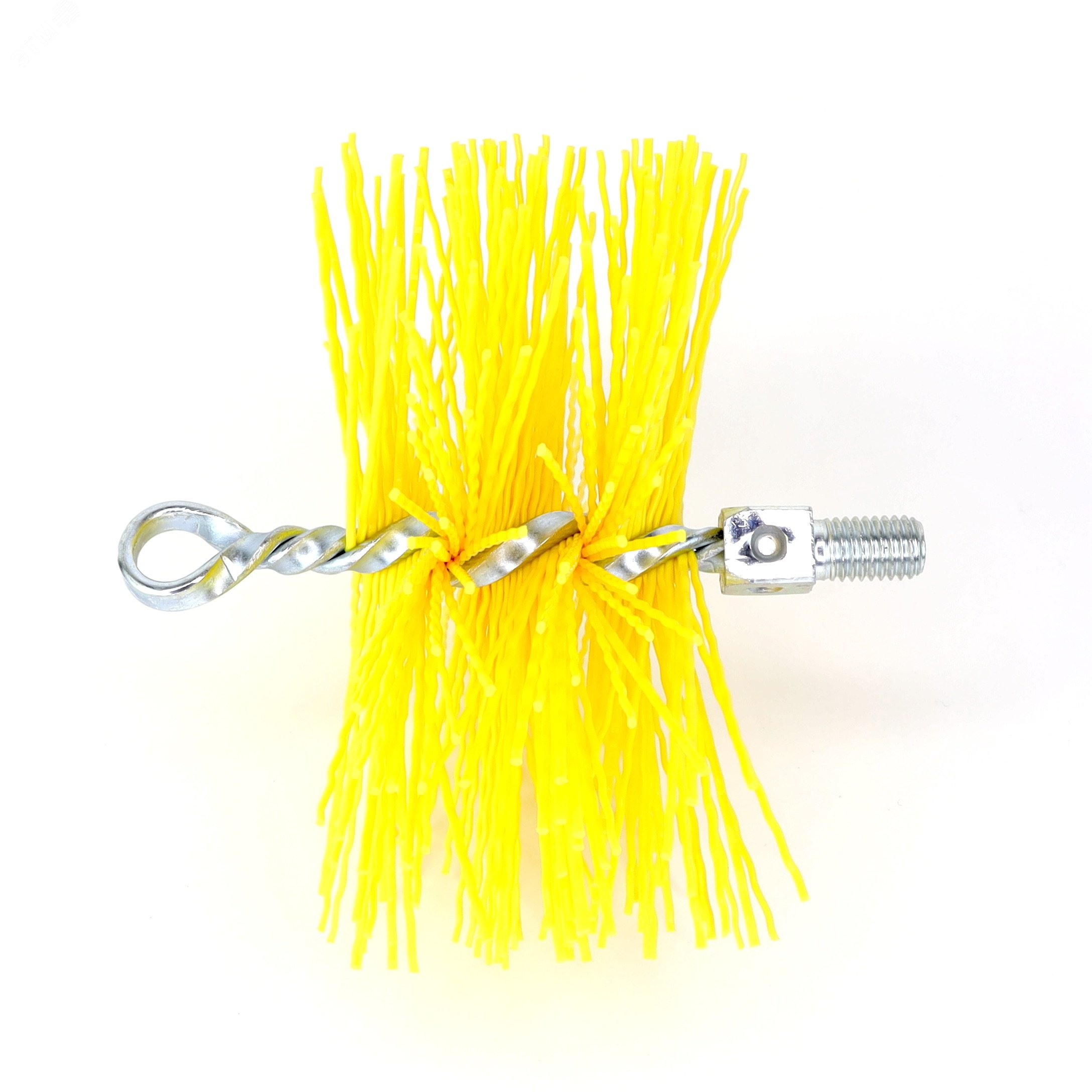 Изображение товара Щетка ерш диаметром 150 мм с резьбой М12 и грубым ворсом из нейлона для очистки котлов и дымоходов