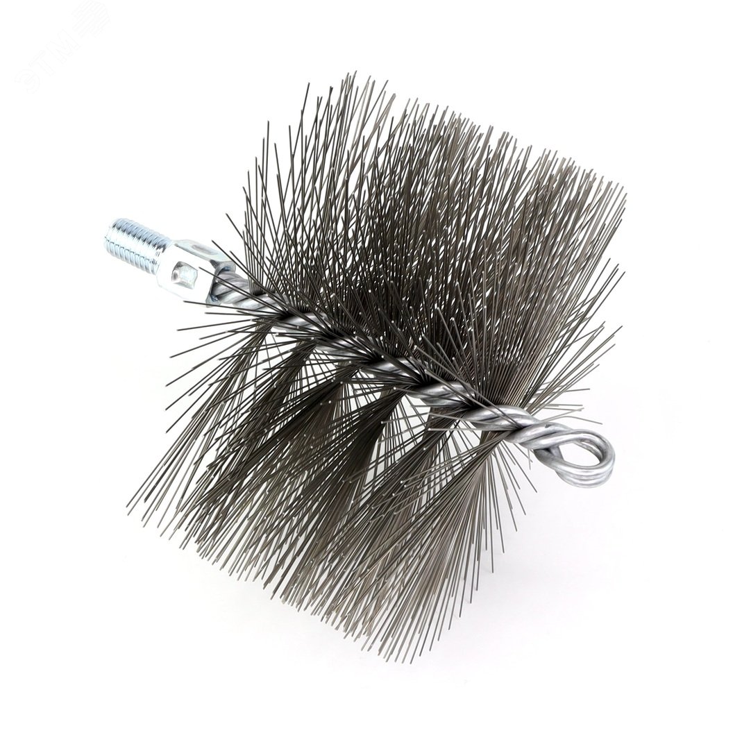 Изображение товара Щетка ерш Д140х95х160, сталь 0,50, М12 очистка котлов теплообменников дымоходов труб отверстий (шт)