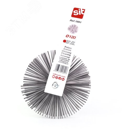 Изображение товара Щетка ерш д120x60x140, плоская сталь 1,80x0,45, м12 очистка котлов теплообменников дымоходов труб отверстий (шт)