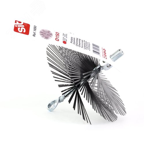 Изображение товара Щетка ерш д150x60x140, плоская сталь 1,80x0,45, м12 очистка котлов теплообменников дымоходов труб отверстий (шт)