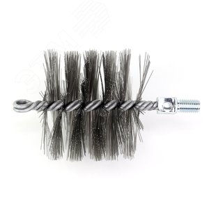 Изображение товара Щетка ерш Д95х95х160, сталь 0,35, М12 очистка котлов теплообменников дымоходов труб отверстий (шт)