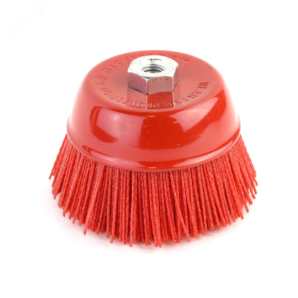 Изображение товара Щетка чашечная нейлоновая Д125xM14, ворс полимер-абразив P80 по дереву на УПМ УШМ (болгарка) (9-001) (шт)
