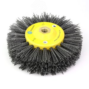 Изображение товара Щетка дисковая Д150x40xM14, ворс полимер абразив P120 по дереву для УПМ УШМ (болгарка) (6-013) (шт)