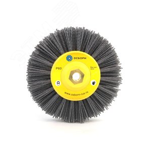 Изображение товара Щетка дисковая Д150x40xM14, ворс полимер абразив P60 по дереву для УПМ УШМ (болгарка) (6-011) (шт)