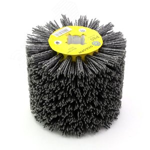 Изображение товара Щетка валик Д110x100x19, ворс полимер абразив P80 по дереву для щеточных шлиф машин с валом Д19+4 (6-083) (шт)