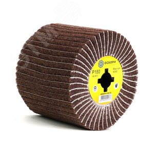 Изображение товара Валик Д120x100x19+4 паза, шлифовальная ткань + нетканый материал с абразивом P180 Medium по дереву для щеточных шлиф машин (6-067) (шт)