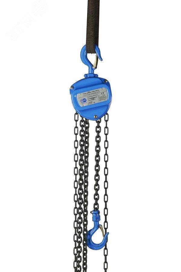 Изображение товара Ручная шестеренная таль TOR ТРШ C грузоподъемностью 1000 кг высота 9 м