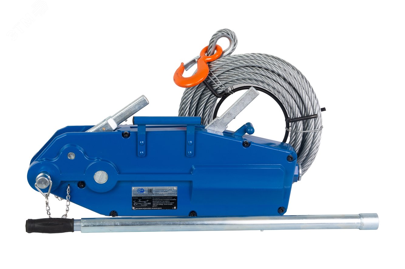 Изображение товара Лебедка рычажная тросовая МТМ 3200 3,2 т 20м компактная для подъема и подтягивания