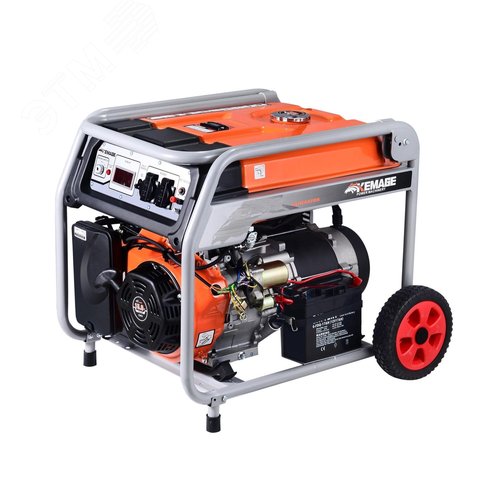 Изображение товара Генератор бензиновый KM8000H 6,0 кВт 220В 27 л с электростартером и колесами (шт)