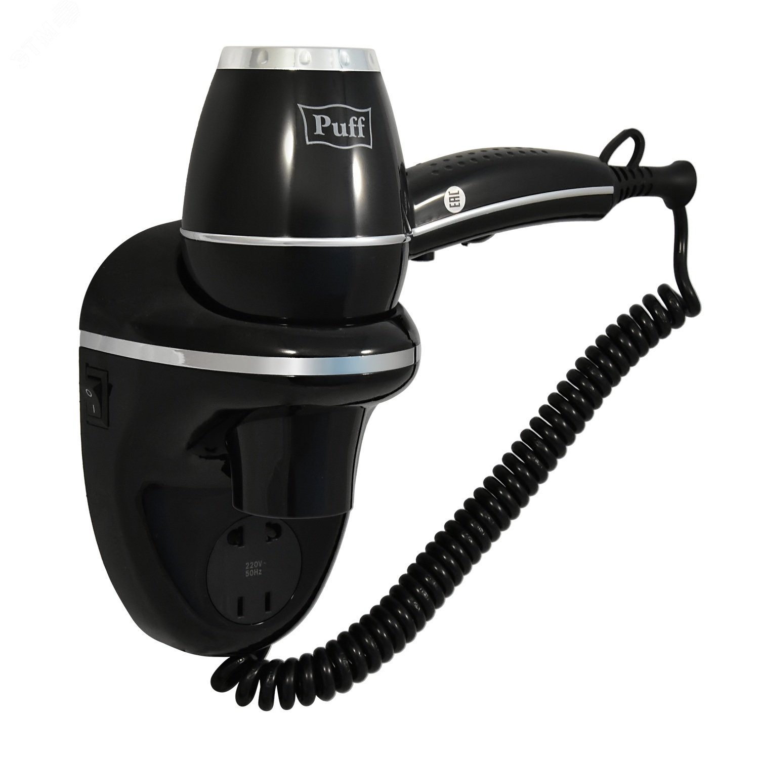 Изображение товара Настенный фен для волос Puff-1800ВлB 1.8 кВт с насадкой и холодным воздухом