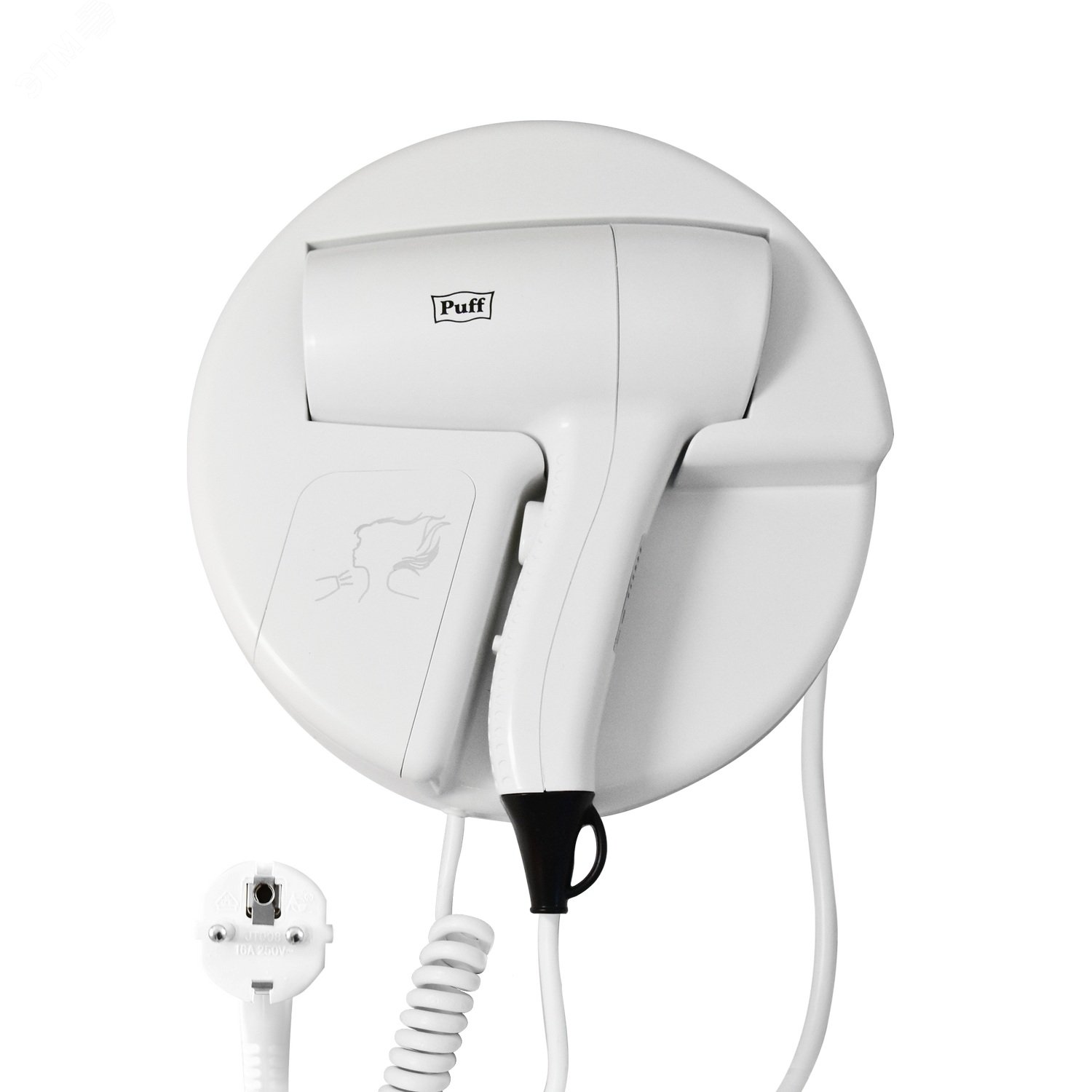 Изображение товара Фен настенный Puff-1202 для волос с холодным обдувом