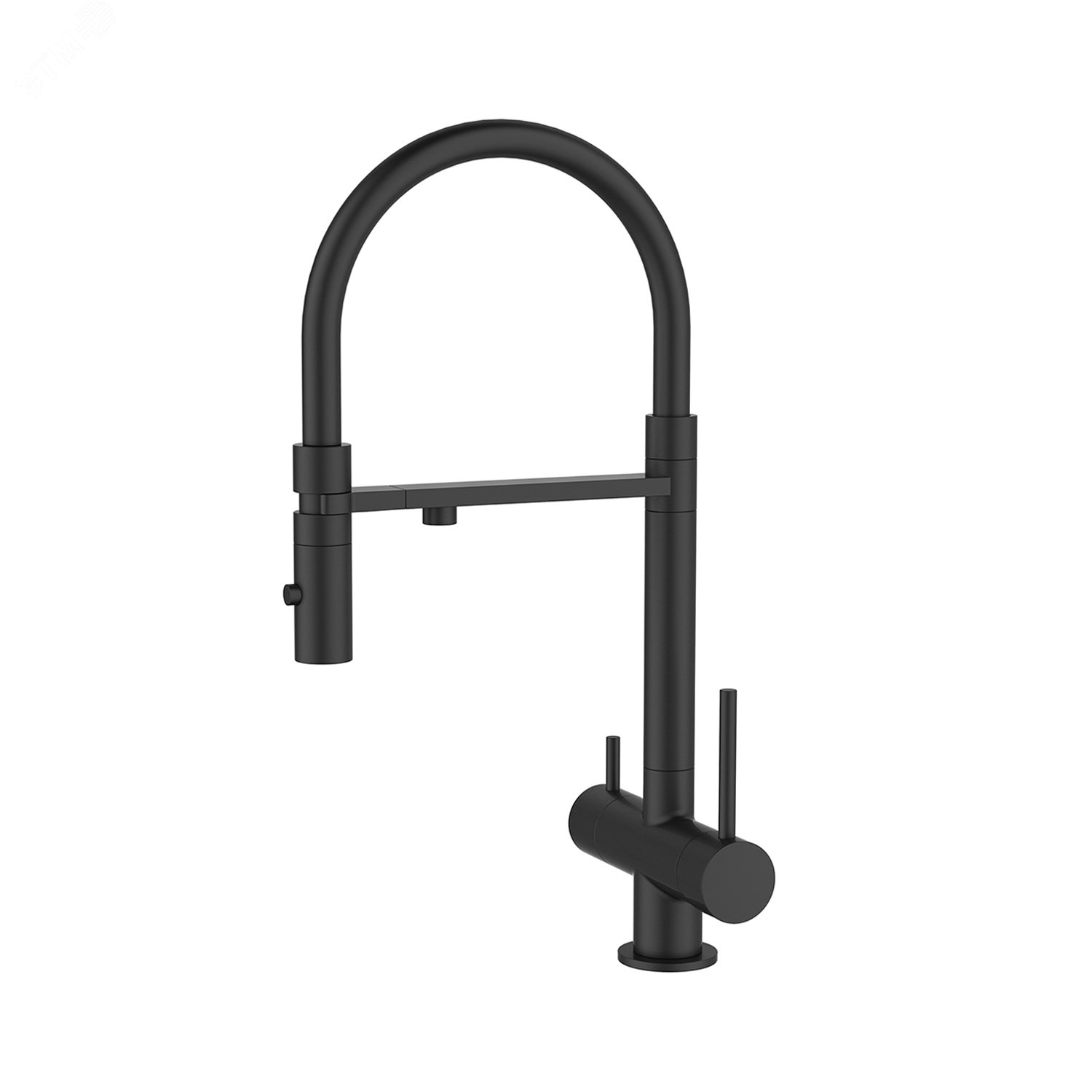 Изображение товара Смеситель для кухни с фильтром и гибким изливом черный матовый Ace